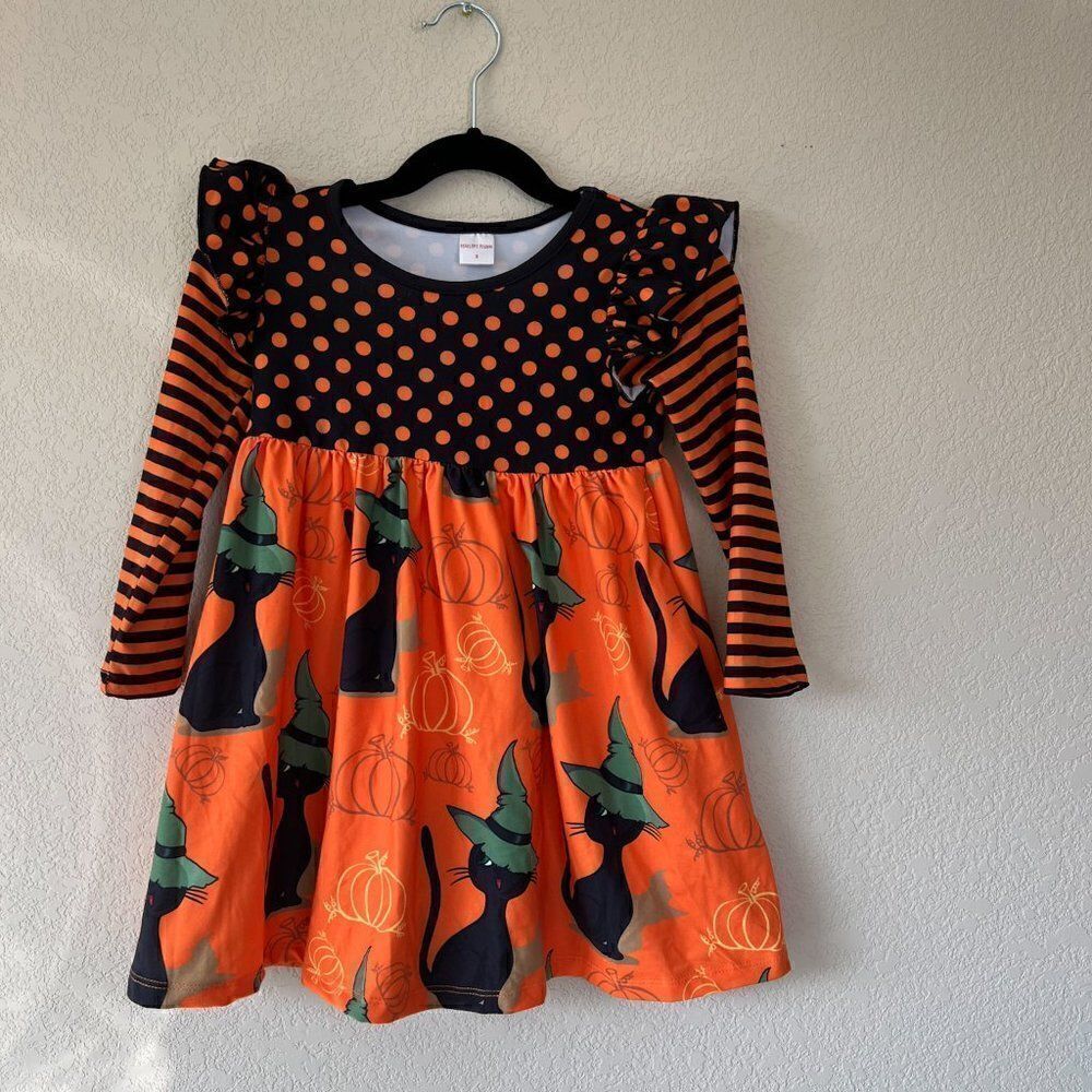 Penelope Plumm Black Cat Halloween Dress, Size 3